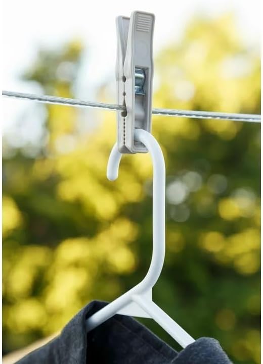 Clothes Pins – Heavy-Duty Plastic Clothes Pins – Clothespins for Hanging Clothes, Drying, Clipping – Laundry Clips for Drying Clothes with Pinch Mechanism - Dark Blue, 12 Packs