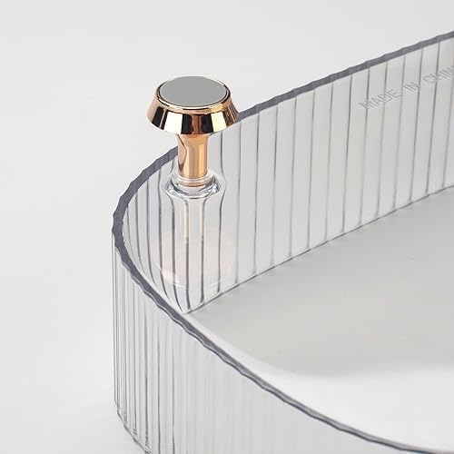 Makeup Perfume Organizer, Vanity Tray, Cosmetic Skincare Tray, Countertop Organizer for Bathroom, Clear