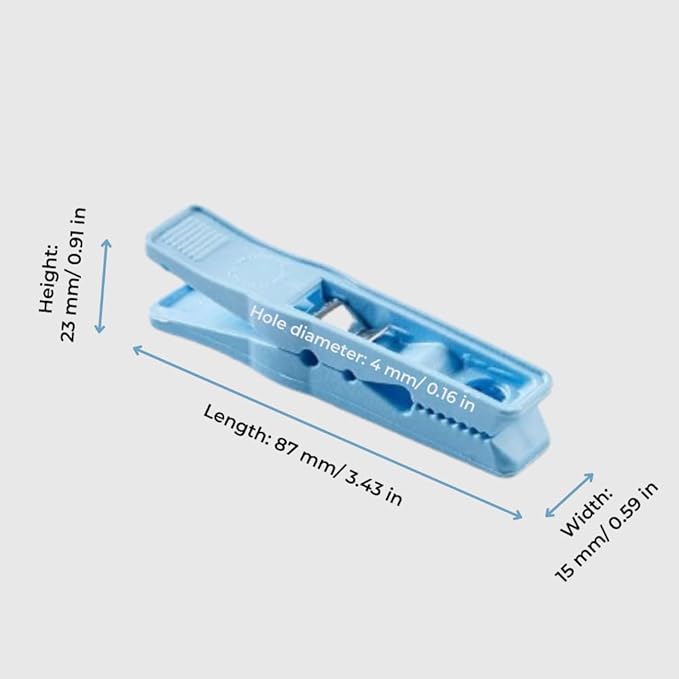 Clothes Pins – Heavy-Duty Plastic Clothes Pins – Clothespins for Hanging Clothes, Drying, Clipping – Laundry Clips for Drying Clothes with Pinch Mechanism - Light Blue, 12 Packs