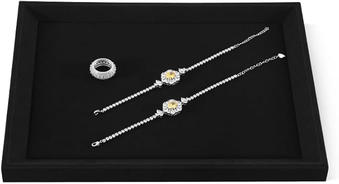 Jewelry Display, Microfiber Tray,Premium Velvet Black Jewelry Tray,Mens Jewelry Tray For Watch,Necklace,Ring