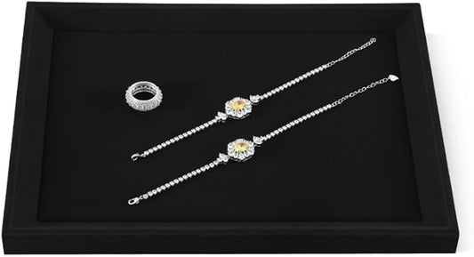 Jewelry Display, Microfiber Tray,Premium Velvet Black Jewelry Tray,Mens Jewelry Tray For Watch,Necklace,Ring