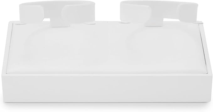 Bangle Stand PU Leather Display Holder 2 Slot Organizer White Jewelry Showcase