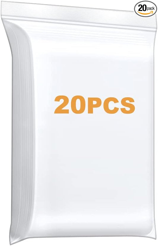 12" x 18" Large Thick 4 Mil Clear Zip Poly Lock Plastic Bags Seal Reclosable Zip Bag Heavy-Duty Clothing T-Shirt Pants Toys Zipper Storage Bags -20 Pack