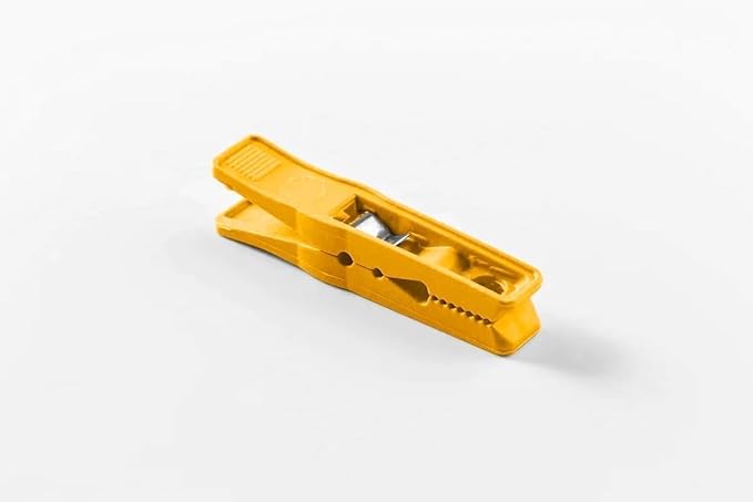 Clothes Pins – Heavy-Duty Plastic Clothes Pins – Clothespins for Hanging Clothes, Drying, Clipping – Laundry Clips for Drying Clothes with Pinch Mechanism - Yellow, 12Packs