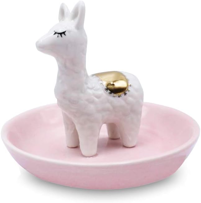ROSA&ROSE Cat Ring Holder Trinket Tray Ceramic Jewelry Dish Porcelain Ring Organizer Gift for Women, Girlfriend or Valentine's Day (Multi)