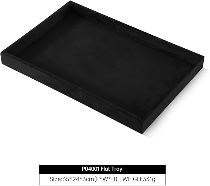 Valet Tray For Men, Velvet Jewelry Display,Premium Flat Catch All Trays,Luxury Mens Valet Tray,Black Jewelry Drawer Organizer