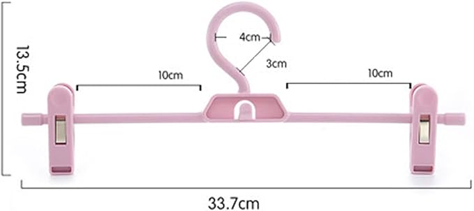 Pants Hangers, 10pcs Adjustable Clothes Hangers with Clips, Portable Drying Rack Travel Plastic Non-Slip Clothes Drying Hanger for Kids Or Adults Garments (White)