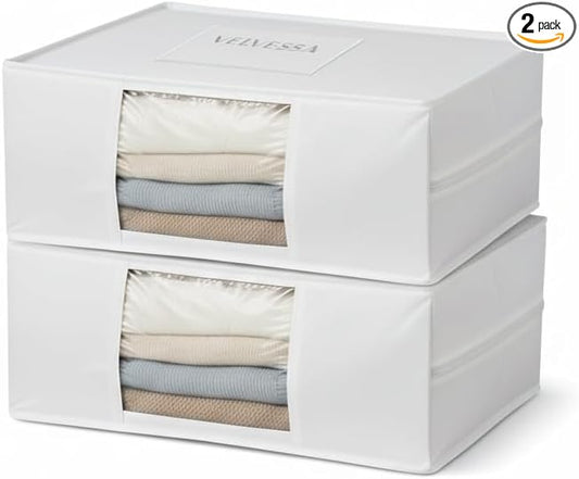 Cashmere Sweater Storage Bags | PACK OF 2 |Breathable & Washable Sweater Storage Bags | Suitable Clothes Organizer For Sweaters, Merino Wool, Scarves and more