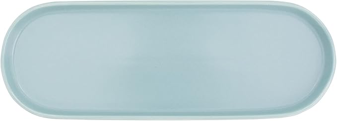 Simple Style Ceramic Sink Tray - Bathroom and Kitchen Cosmetics Dish, Candle and Perfume Tray (Blue)