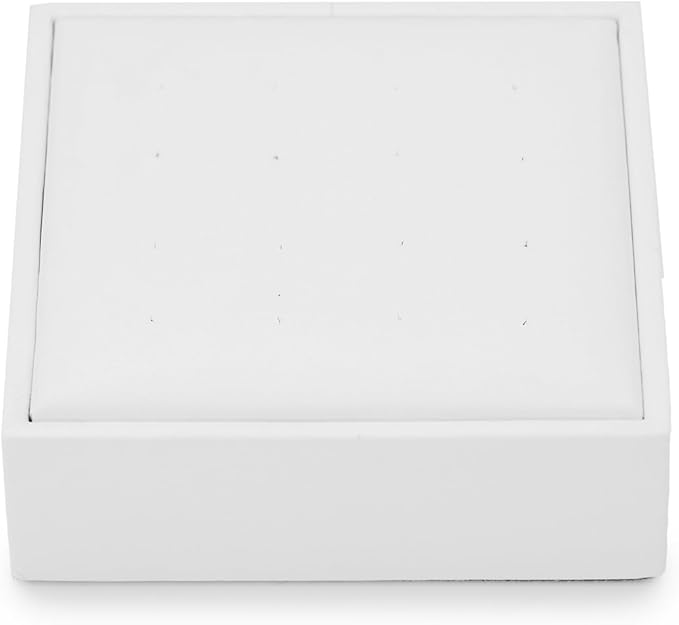 Earring Stand PU Leather Display Holder Organizer White Jewelry Showcase