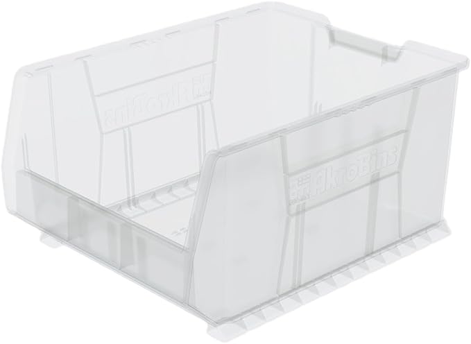 Akro-Mils 30289 Super-Size AkroBins Plastic Storage Bins, Space-Saving Stackable Bins for Garage, Classroom, Warehouse Organization, 24-Inch L x 18-Inch W x 12-Inch H, Clear, 1-Pack