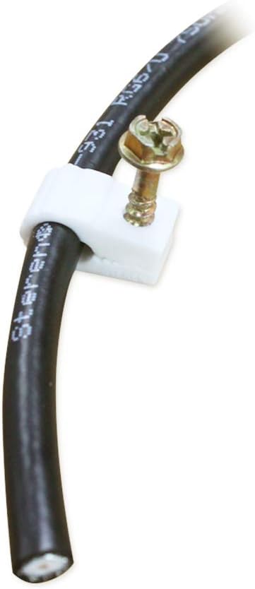 Coaxial Cable Clips - Cable Holder - Wire Clips - Siding Clips for Hanging - Cord Holder for Desk - Cable Clamps - Cord Clip - Wire Organizer Clips - Tv Mount Screws - White - 10 Pack - STEREN