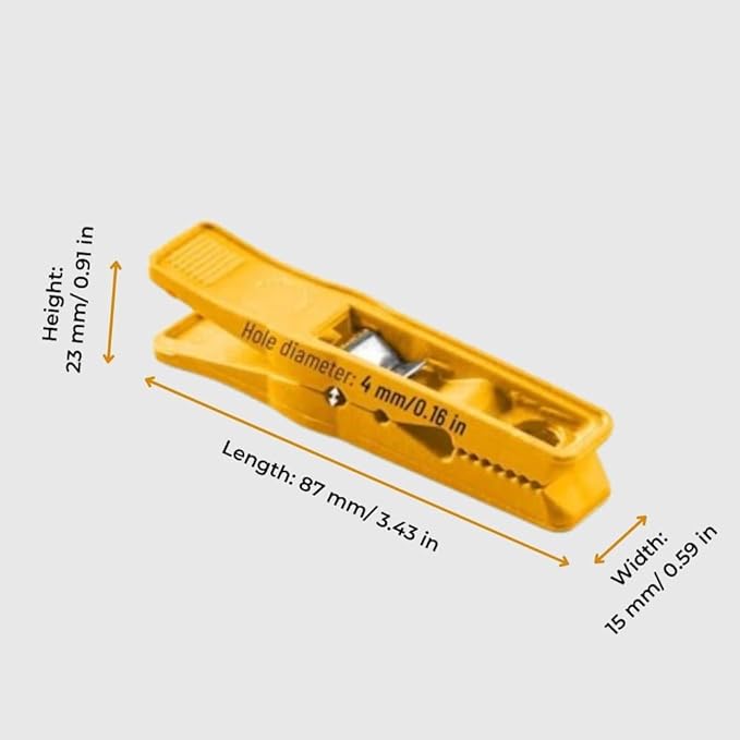 Clothes Pins – Heavy-Duty Plastic Clothes Pins – Clothespins for Hanging Clothes, Drying, Clipping – Laundry Clips for Drying Clothes with Pinch Mechanism - Yellow, 12Packs