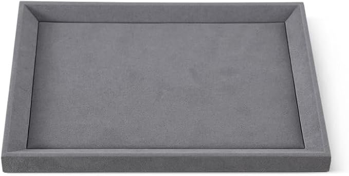 Velvet Jewelry Tray, Microfiber Tray,Premium Silver Jewelry Flat Tray,Felt Jewelry Organizer Trays For Watch,Necklace,Ring,Pendants
