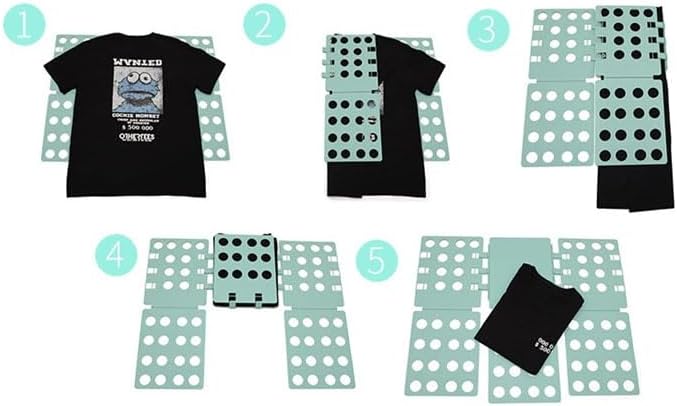 NuRcix Plastic Folding Helper Easy And Fast Folding Boards Folding Board T Shirt Clothes Folder Laundry Organizer For Kid And Adult To Fold Clothes (Green)