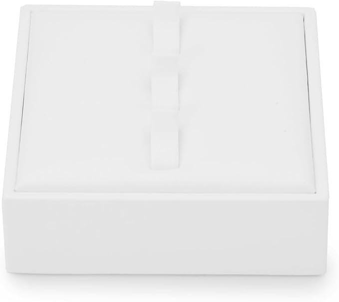3 Slot Ring Stand PU Leather Rings Display Holder Rings Organizer White Jewelry Display Showcase