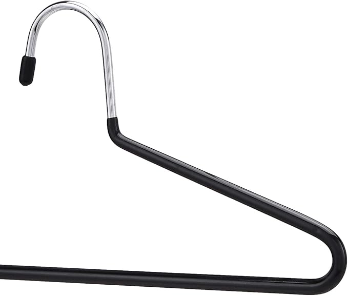 Amazon Basics Trouser/Slack Hangers Easy Slide Organizers, 30-Pack, Metal, Rubber, Black/Silver