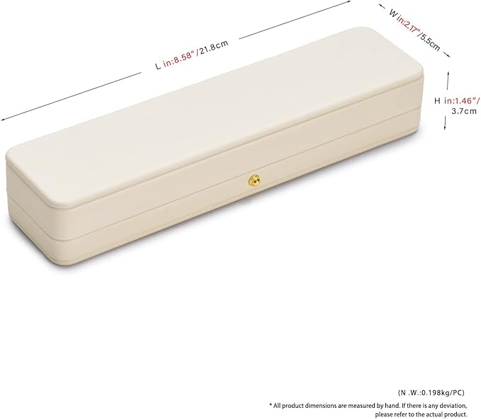 Oirlv Premium Leather Necklace Box White Necklace Presentation Box Velvet Interior Long Chain Bracelet Necklace Storage Case