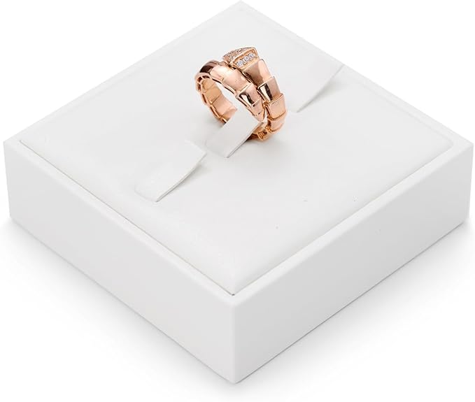 3 Slot Ring Stand PU Leather Rings Display Holder Rings Organizer White Jewelry Display Showcase