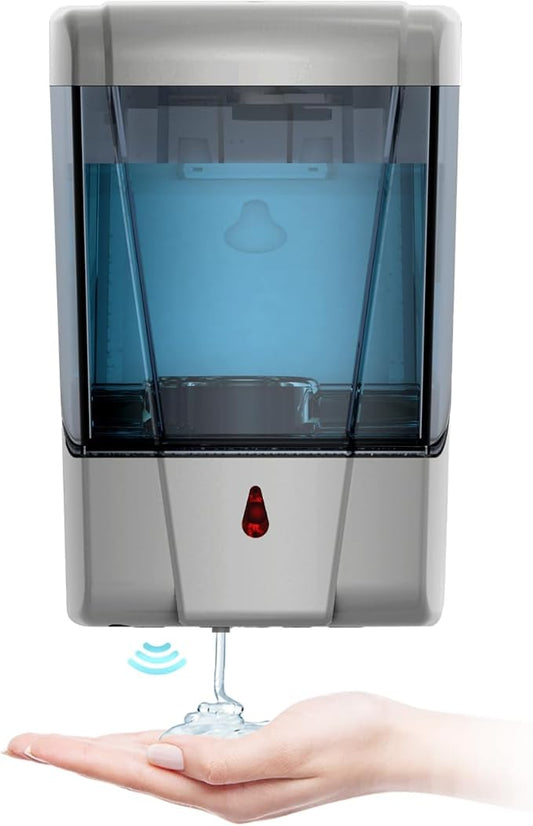 Automatic Soap Dispenser 20fl oz/600ml Touchless Wall Mount Liquid ABS Auto Hands Free Touchless Soap Dispensers Bathroom Kitchen 9031 Silver