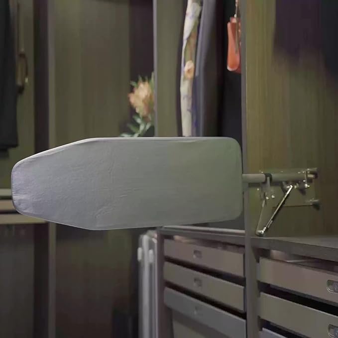 Embedded Foldable Rotated Ironing Board， 31.5"x 13.4"Fold Away Iron Board Wall Mount Space-Saving Ironing Board with Removable Heat Resistant Cover for Small Spaces Home Laundry Room