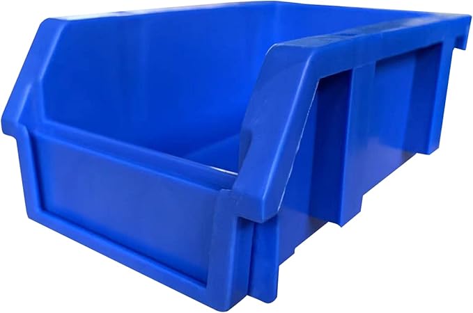 3.5" X 5.2" X 2.1" BLUE Heavy duty thermoplastic storage bin organizer, Stackable, Hangable, Side-connect. Great for tools, parts crafts and more! (2 PACK)