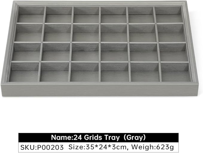 Jewelry Trays, Leather Tray,Luxury Grey Stackable Jewelry Trays For Bracelet,Pendants,Premium Jewelry Trays For Drawers