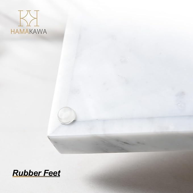 Large Bathroom Vanity Tray, Real Natural Marble Sink Tray 12 inch, Carrara White Stone Toilet Tank Trays, Modern Dresser Trays, Countertop Organizer for Kitchen Counter, Soap Dispenser