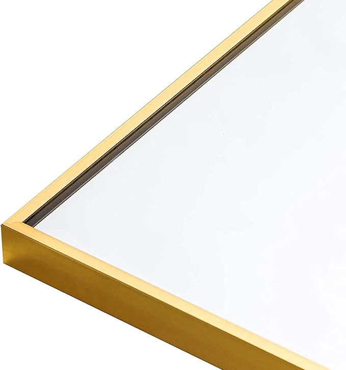 Koonmi Gold Mirrors for Wall, 30x40 Inch Bathroom Mirror, Rectangular Wall Mirror for Living Room Bedroom Bathroom, Hangs Horizontally or Vertically