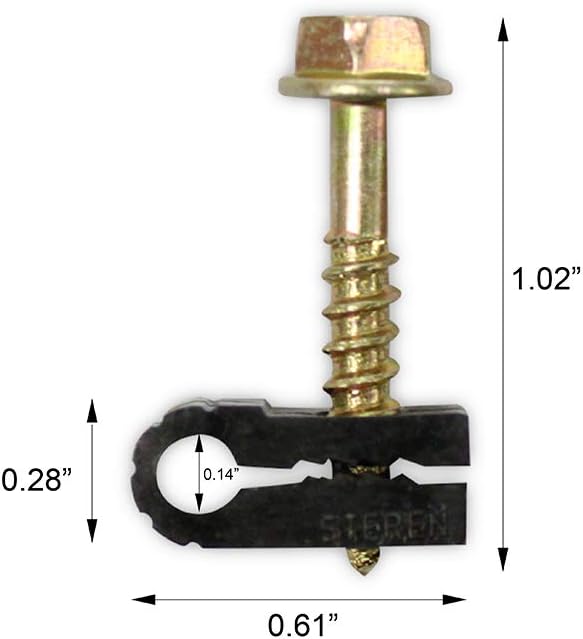 STEREN Coaxial Cable Clips - Cable Holder - Siding Clips for Hanging - Cord Holder for Desk - Cable Clamps - Cord Clip - Wire Organizer Clips - Tv Mount Screws (Black, 100 Count - Mini Screw)