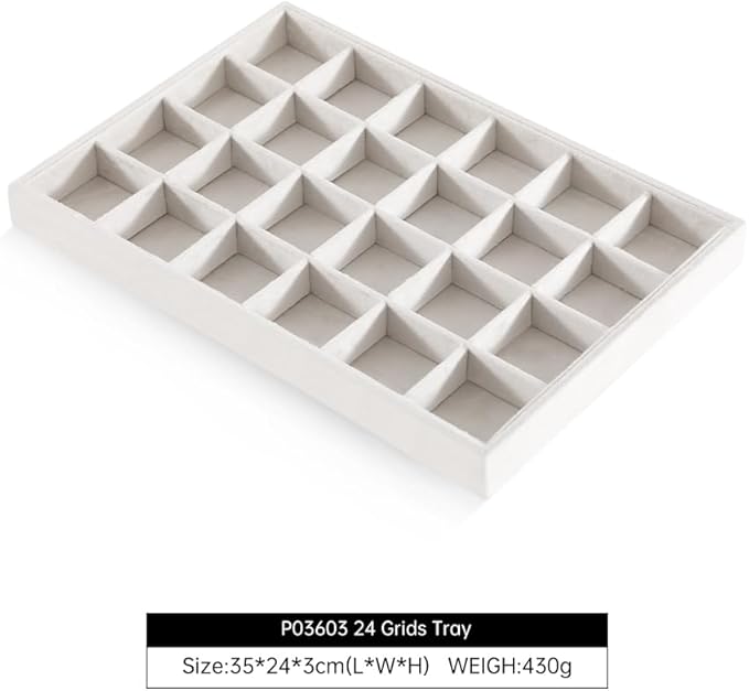 Earring Organizer Tray, Velvet Jewelry Trays，Premium Rock Organizer,Luxury Earring Storage,White Earring Case