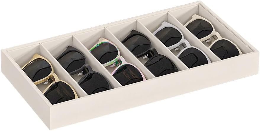 Sunglass Organizer Tray,Eyeglass Storage for Multiple Glasses,Jewelry and Sunglasses Drawer Organizer (Beige 1)