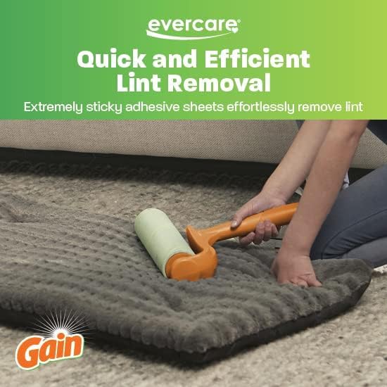 Evercare 10” Mega All-Purpose Pet Hair Lint Roller Refills, 3 Pack, 50 Sheets Each, Gain Scented – Sticky Roller for Pet Hair, Cat & Dog Hair Remover, Lint Remover for Furniture, Clothing & Cars