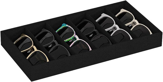 Sunglass Organizer Tray,Eyeglass Storage for Multiple Glasses,Jewelry and Sunglasses Drawer Organizer (Black 1)