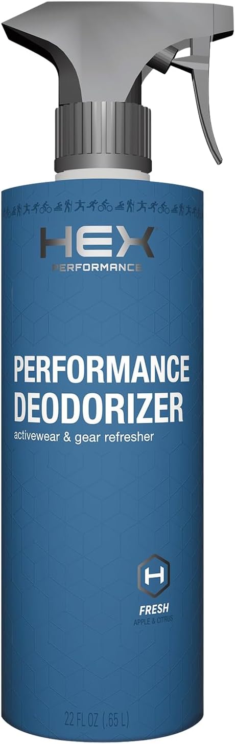 HEX Performance Deodorizing Spray, Fresh, 22oz - Awesome for Shoes, Gear, Activewear & Fabrics, Yoga Mats & Gym Equipment, Carpet, Pets, Odor Eliminator & Fabric Refresher Spray