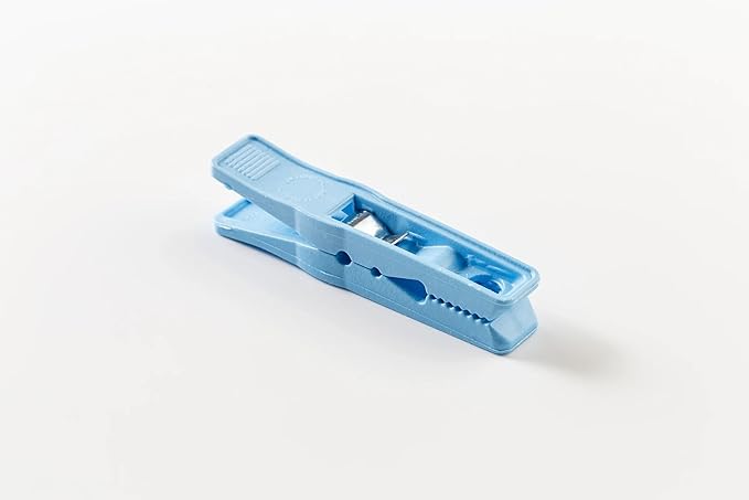 Clothes Pins – Heavy-Duty Plastic Clothes Pins – Clothespins for Hanging Clothes, Drying, Clipping – Laundry Clips for Drying Clothes with Pinch Mechanism - Light Blue, 12 Packs