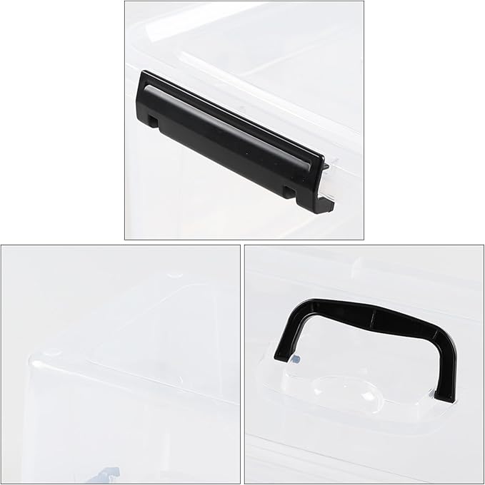 18 Liter Clear Plastic Box with Lid, 4-pack Clear Bins Totes for Storage