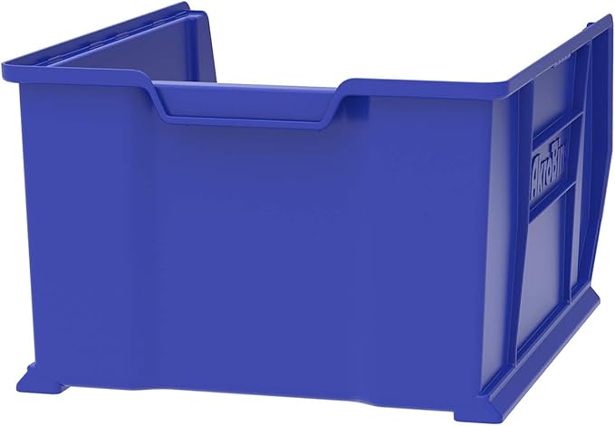 Akro-Mils 30289 Super-Size AkroBins Plastic Storage Bins, Space-Saving Stackable Bins for Garage, Classroom, Warehouse Organization, 24-Inch L x 18-Inch W x 12-Inch H, Blue, 1-Pack