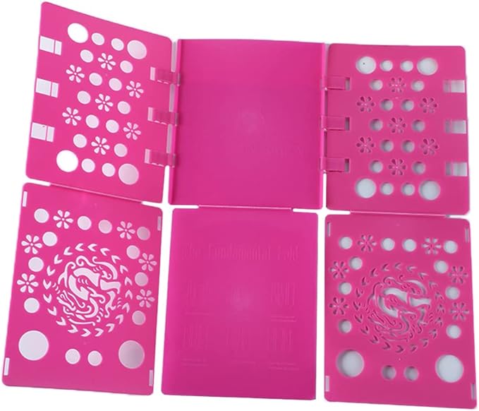 Shirt Folding Board T Shirts Clothes Folder Plastic Laundry Folders Folding Boards Helper Tool for Adults and Children (Rose red)