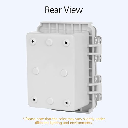 LeMotech Electrical Box, IP67 Waterproof Hinged Clear Cover Stainless Steel Latch Junction Box, ABS Plastic Electrical Enclosure with Mounting Plate,Wall Brackets, Cable Glands,4.7"x3.5"x2.7",Grey