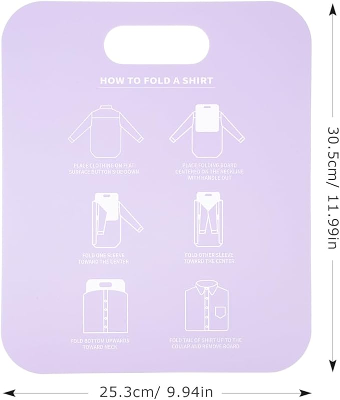 2 Pcs Shirt Folding Board, Portable Clothes Folder Plastic Laundry folders for Travel Adult White