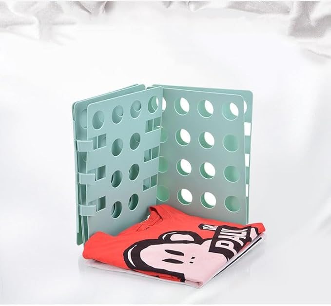 NuRcix Plastic Folding Helper Easy And Fast Folding Boards Folding Board T Shirt Clothes Folder Laundry Organizer For Kid And Adult To Fold Clothes (Green)
