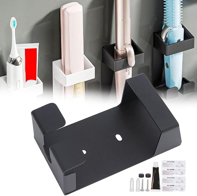Stainless Steel Wall Mount Hair Tool Holder and Organizer Basket for Hair Dryer, Flat Iron, and Curling Tools