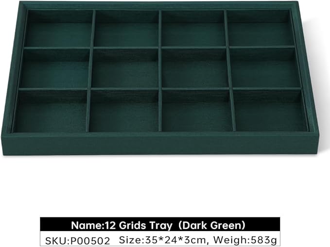 Jewelry Organizer Tray, Leather Tray,Premium Green Bracelet Organizer,Luxury Display Tray For Pendants,Bangle Organizer