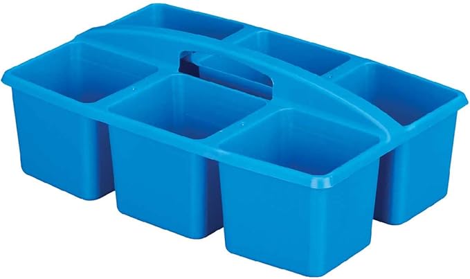 Really Good Stuff Six-Equal-Compartment Caddies - 6 Pack - Classroom Table Caddies - Assorted Colors Portable Plastic Storage Classroom Caddy for Easy Storage of Small Items