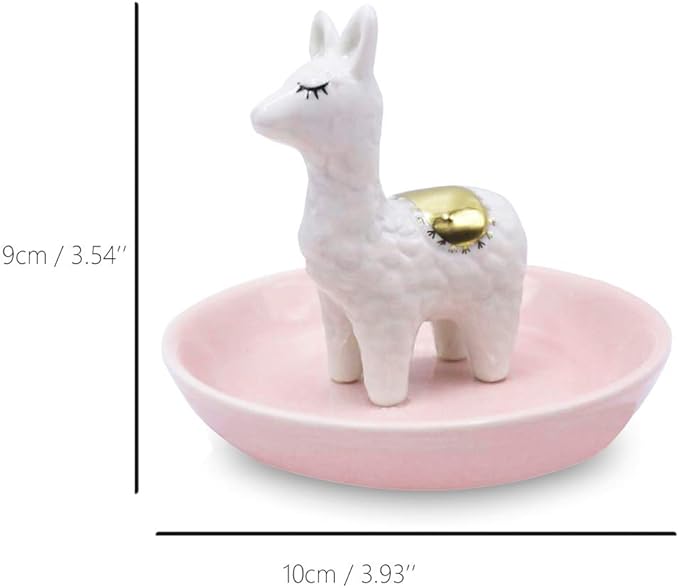 ROSA&ROSE Cat Ring Holder Trinket Tray Ceramic Jewelry Dish Porcelain Ring Organizer Gift for Women, Girlfriend or Valentine's Day (Multi)