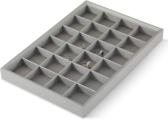 Jewelry Trays, Leather Tray,Luxury Grey Stackable Jewelry Trays For Bracelet,Pendants,Premium Jewelry Trays For Drawers