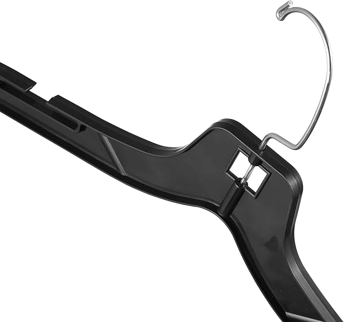 DEILSY™ Black Plastic Clothes Hangers - Durable Plastic Hanger 50 Pack for Organizing Garments for Shirt Hangers and Dress Coat Hangers Black Clothing Retail Hanger