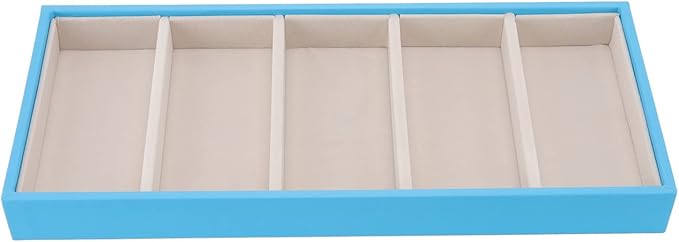 Velvet Glasses Box Tray, Stackable Glasses Display Tray Jewelry Organizer Trays for Watch Holder Organizer (Blue)