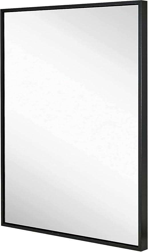 Rectangle Bathroom Mirror 30x40 inch, Large Mirror with Black Frame, Rectangular Vanity Mirror 30" X 40", Modern Matte Wall Mounting Mirrors, Hang Horizontal or Vertical